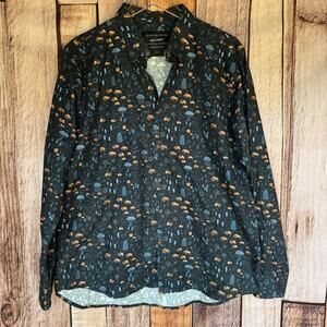 Eighteen Waits Shirt Casual Button Down Bison Trees Nature 100% Cotton XL Canada
